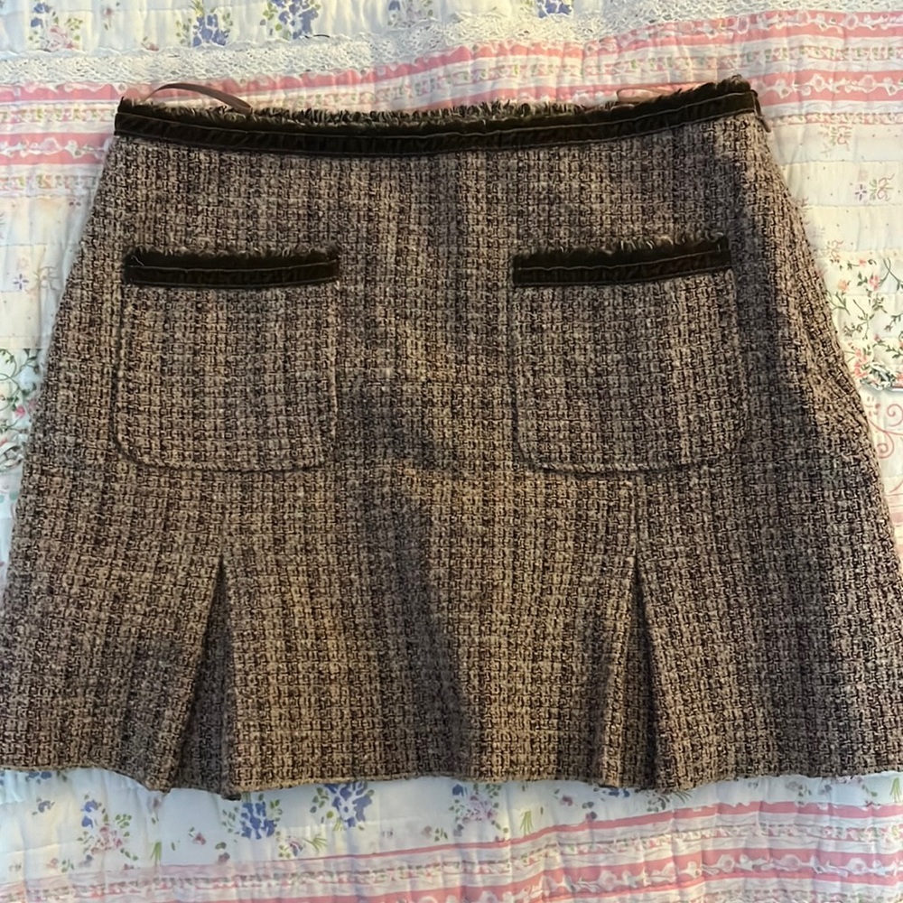 ✅ 【SOLD】 ✅ 
 Mango Tweed Box Pleated Mini Skirt
